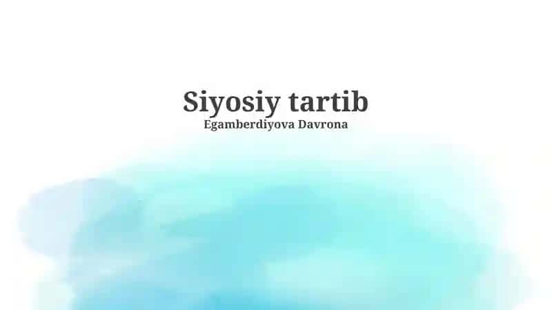 Siyosiy tartib