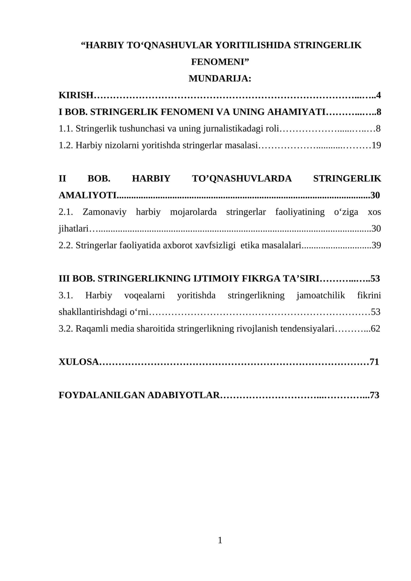 HARBIY TO‘QNASHUVLAR YORITILISHIDA STRINGERLIK FENOMENI 1