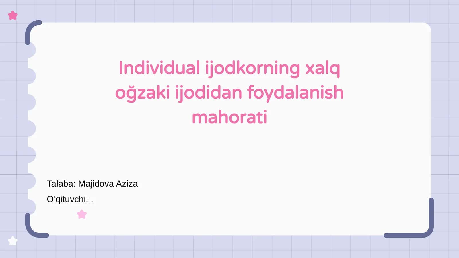 Xalq og'zaki ijodidan foydalanish mahorati 1