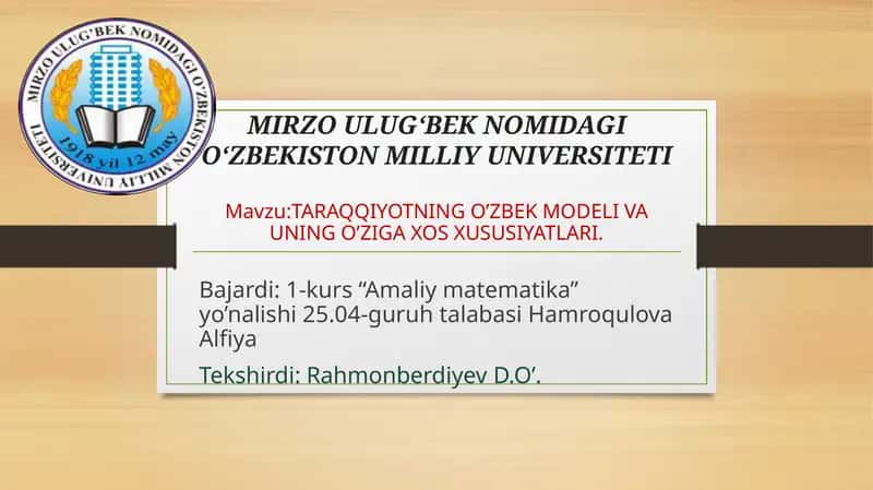 O'zbek modeli 1