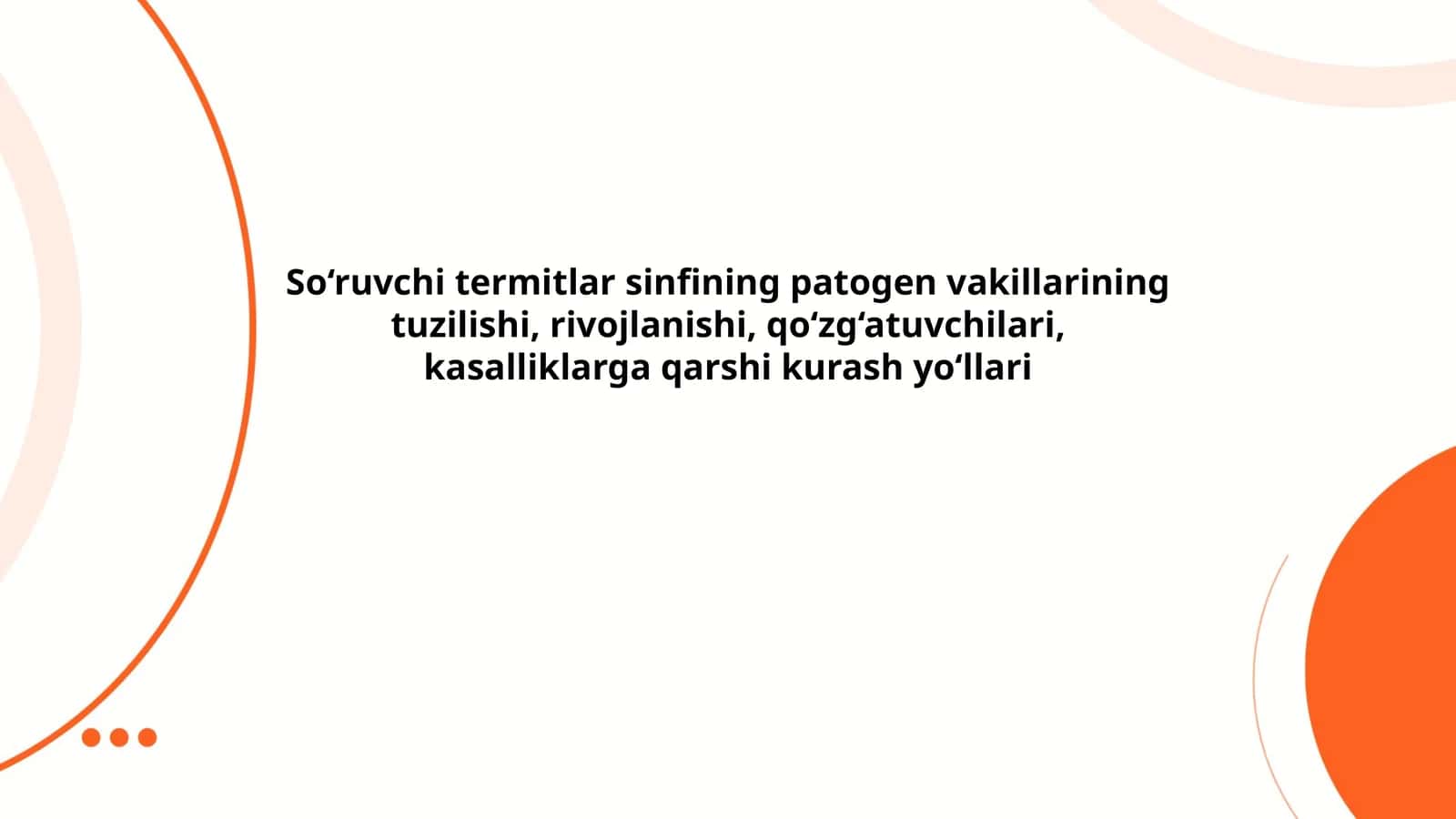 So‘ruvchi termitlar sinfining patogen vakillarining tuzilishi, rivojlanishi, qo‘zg‘atuvchilari, kasalliklarga qarshi kurash yo‘llari 1