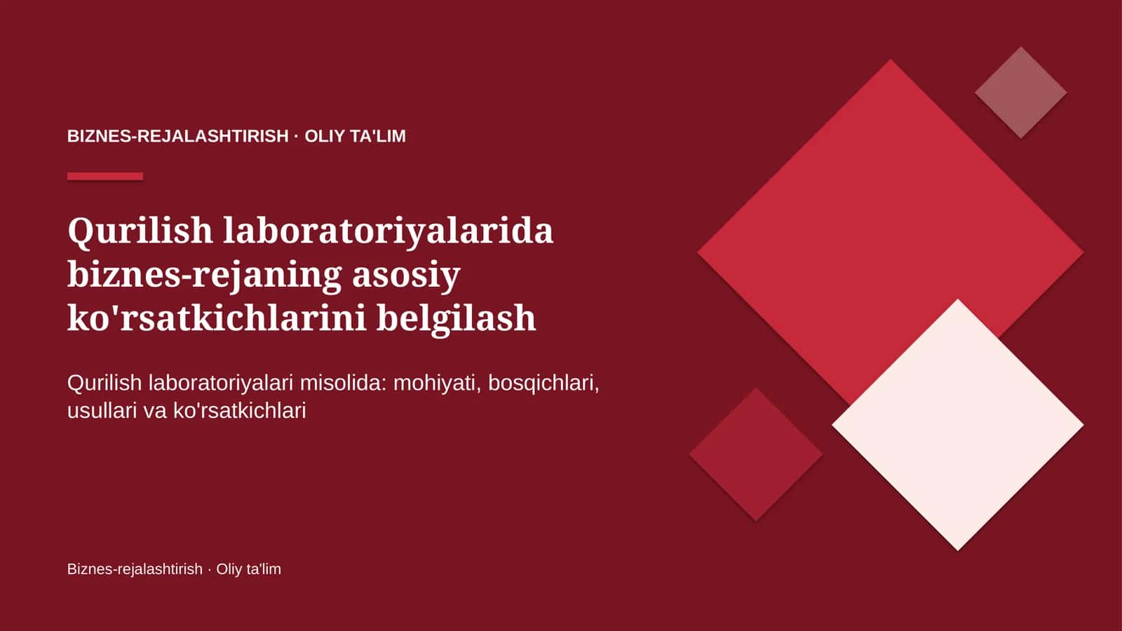 qurilish laboratoriyalarida biznes rejaning asosiy ko'rsatkichlarini belgilash 3666 1