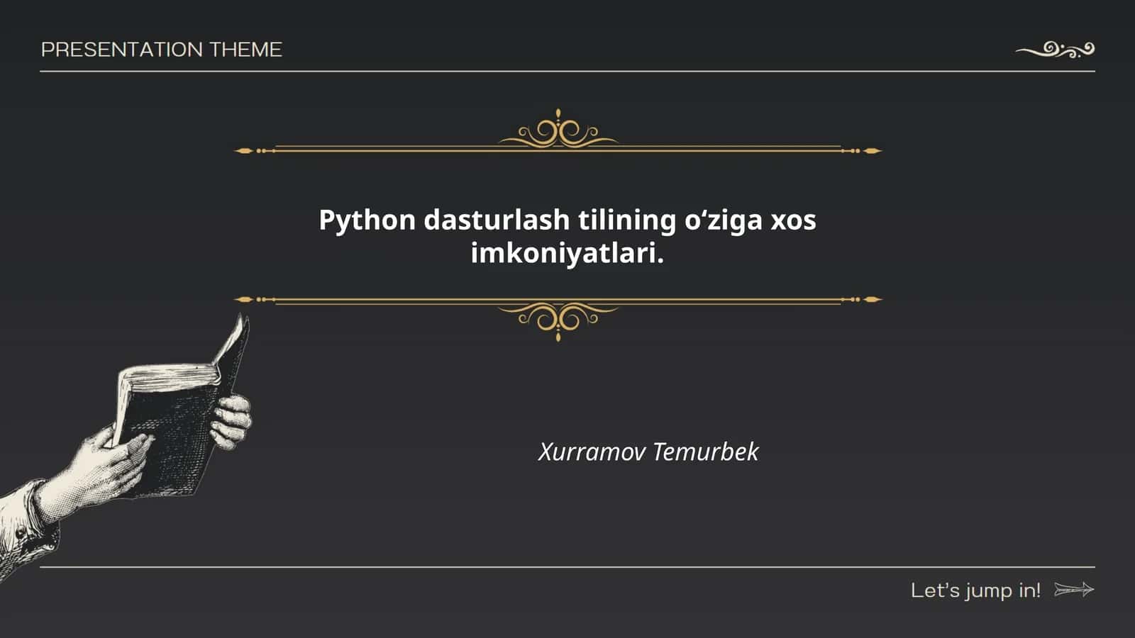 Python dasturlash tilining o‘ziga xos imkoniyatlari 1