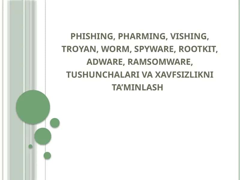 Phishing tushunchasi va predmeti 1