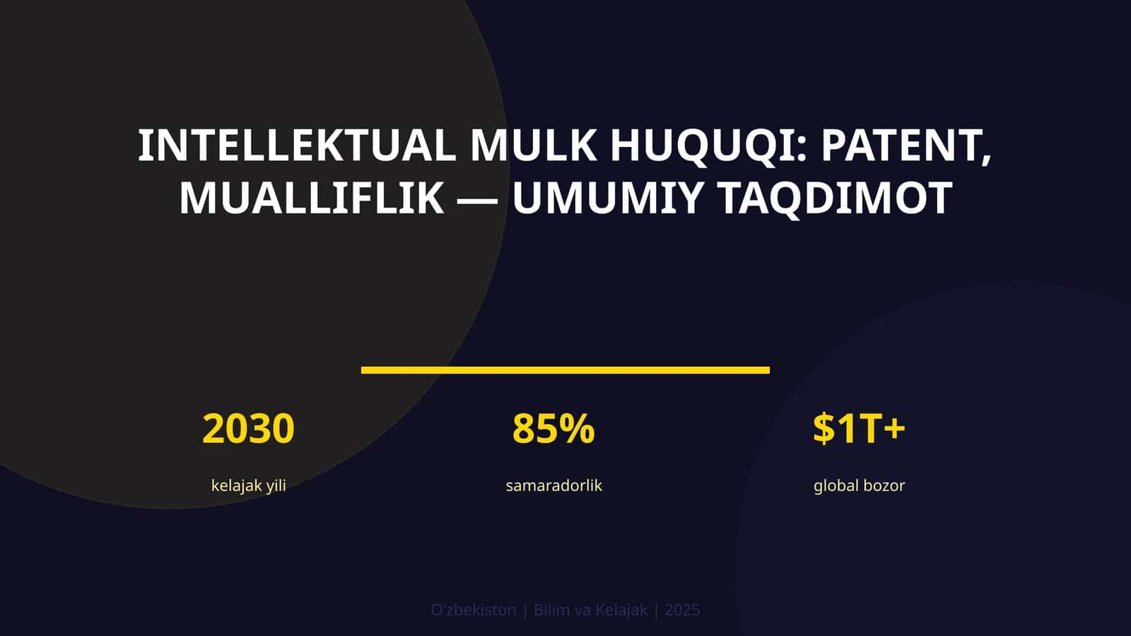 Intellektual mulk huquqi: patent, mualliflik — umumiy taqdimot 1