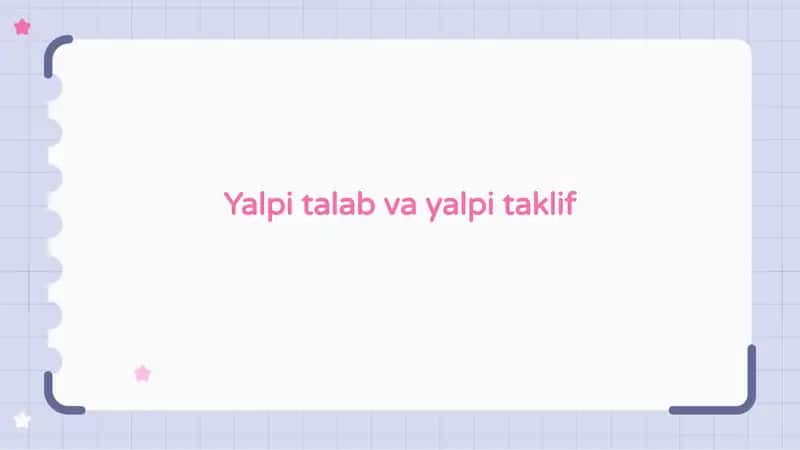 Yalpi talab va yalpi taklif 1