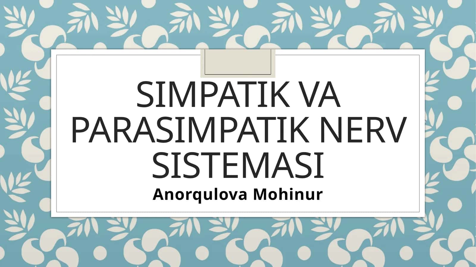Simpatikvaparasimpatiknervsistemasi 1
