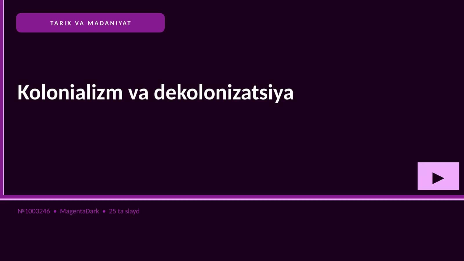 Kolonializm va dekolonizatsiya 1