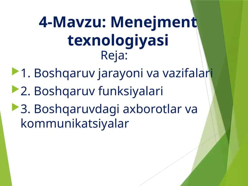 Menejment texnologiyasi 1
