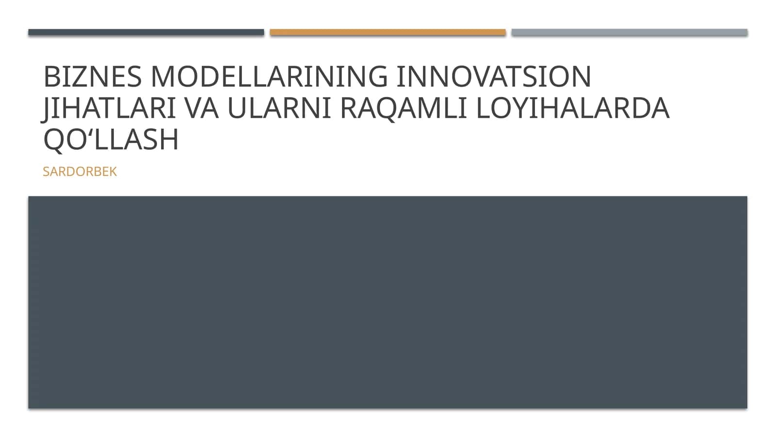 Innovatsion Biznes Modellari 1