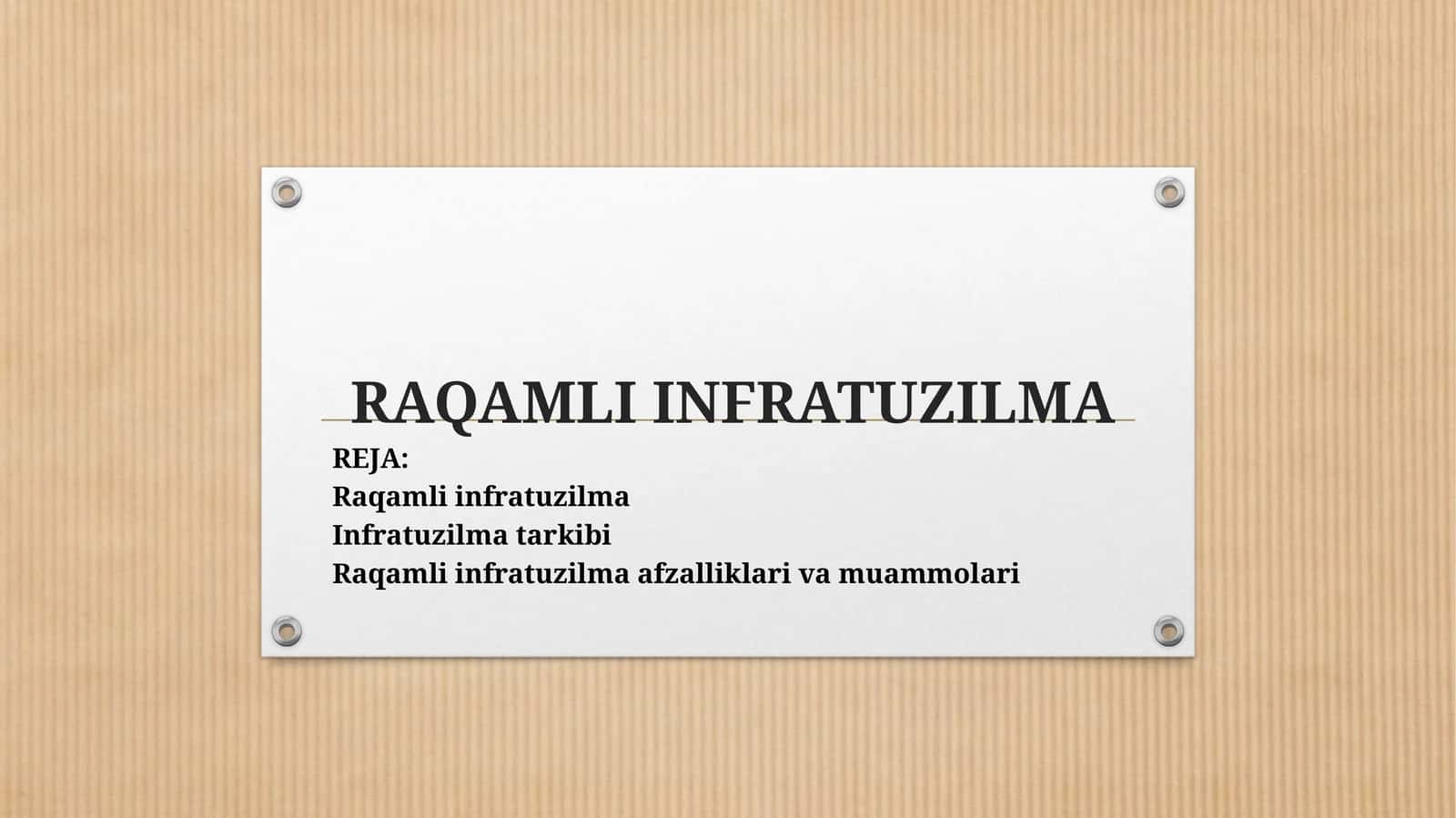 Raqamli infratuzilma 1