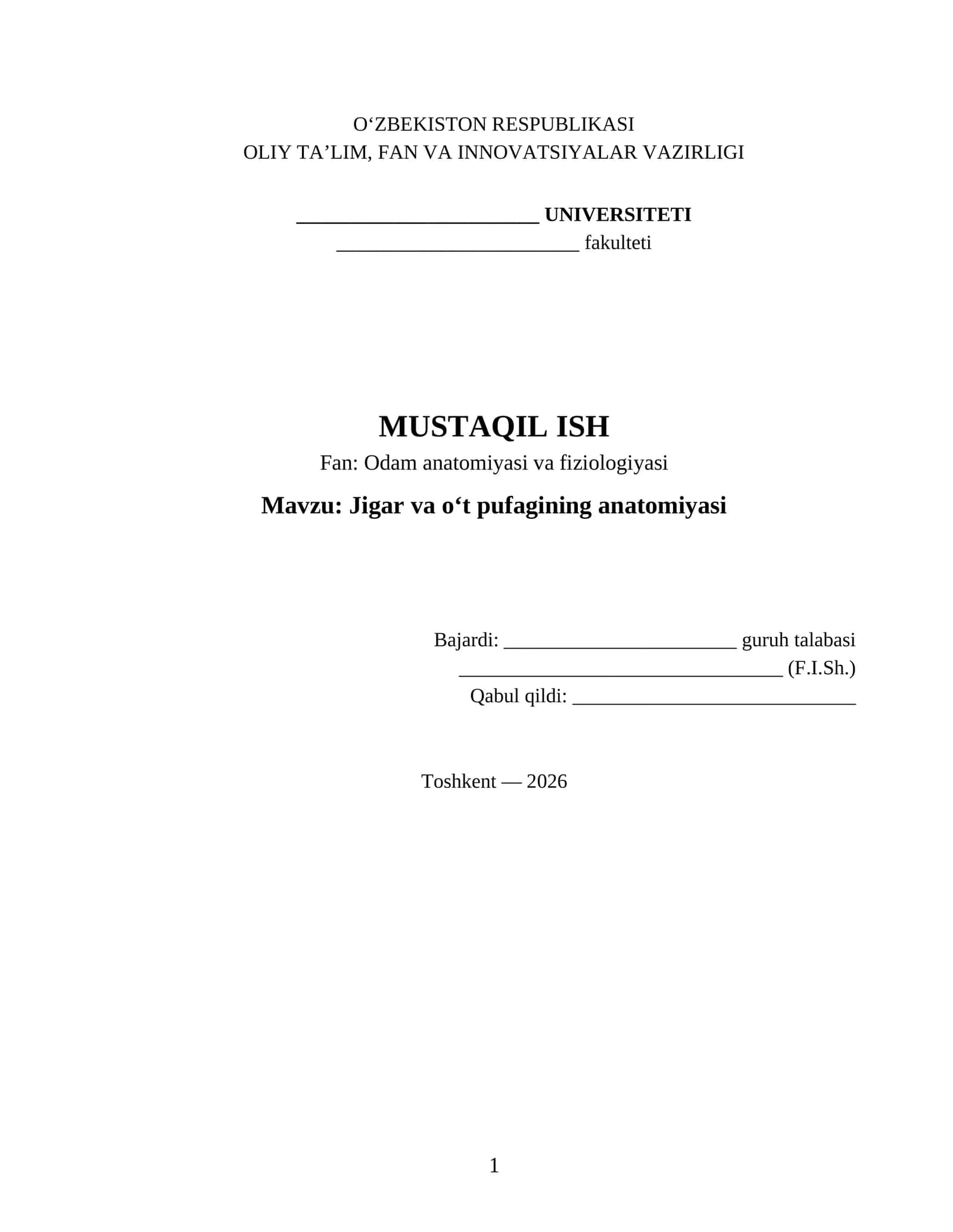 Jigar va o‘t pufagining anatomiyasi 1
