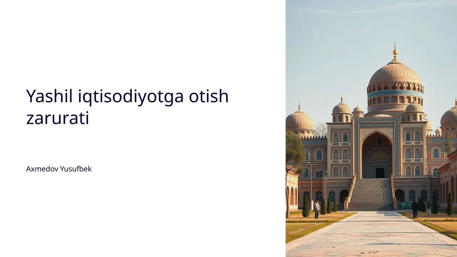 Yashil iqtisodiyotga otish zarurati 1