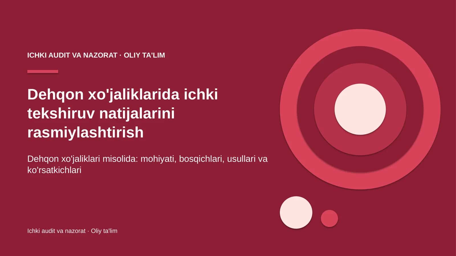 Ichki Audit va Nazorat · Oliy Ta'lim 1