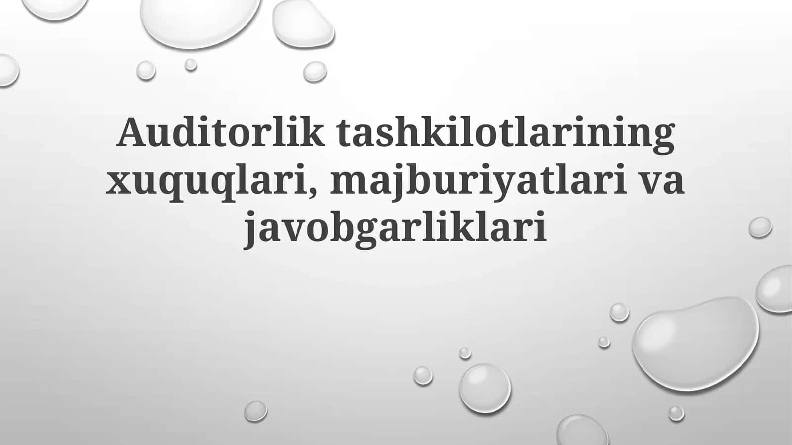 Auditorlik tashkilotlarining vazifalari 1