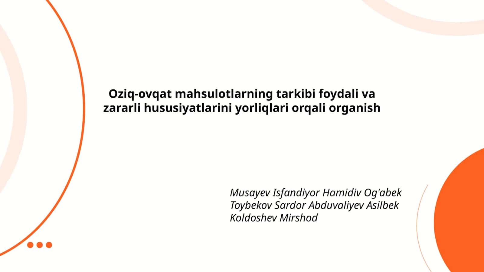Oziq-ovqat mahsulotlarning tarkibi foydali va zararli hususiyatlarini yorliqlari orqali organish 1