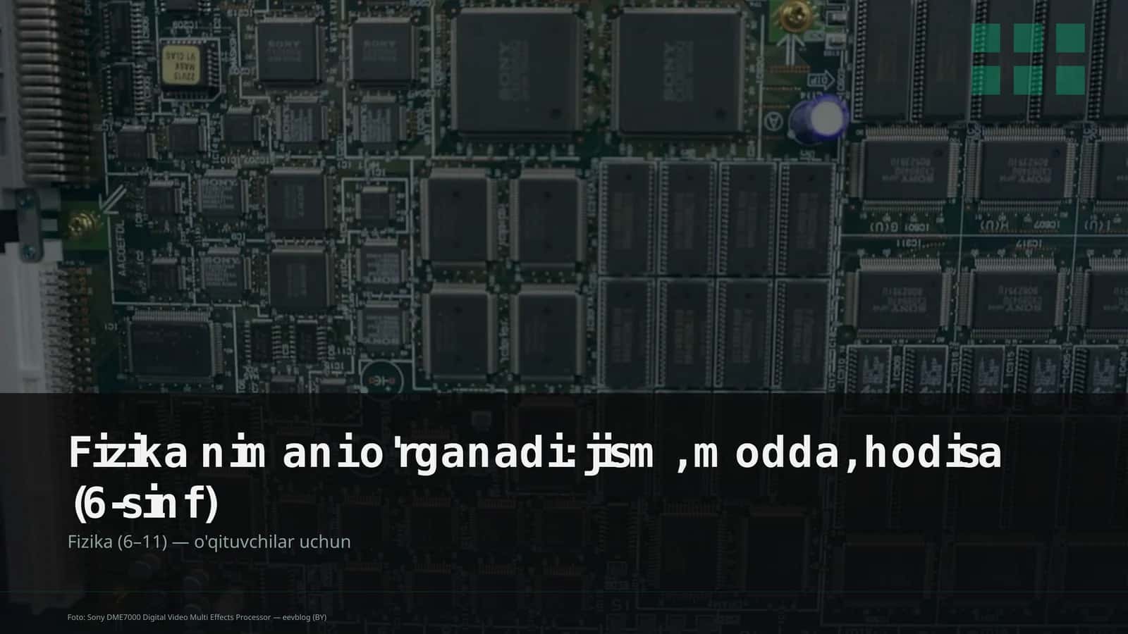Fizika nimani o'rganadi: jism, modda, hodisa (6-sinf) 1