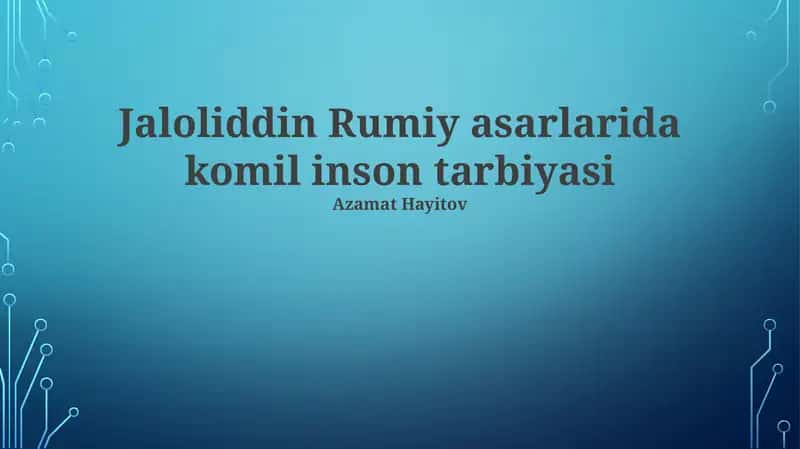 Rumiy Asarlari 1
