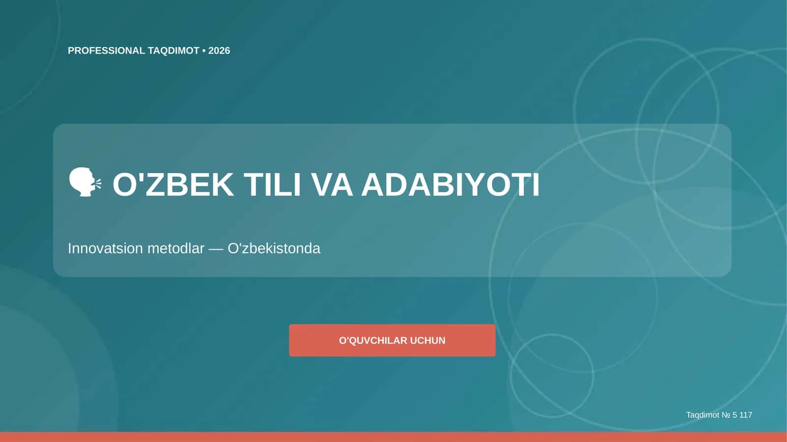 O'zbek tili va adabiyoti: innovatsion metodlar (O'zbekistonda) [o'quvchilar uchun] 1