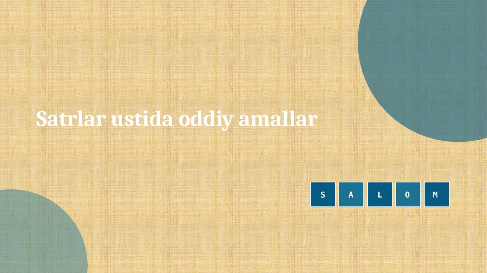 Satrlar ustida oddiy amallar 1