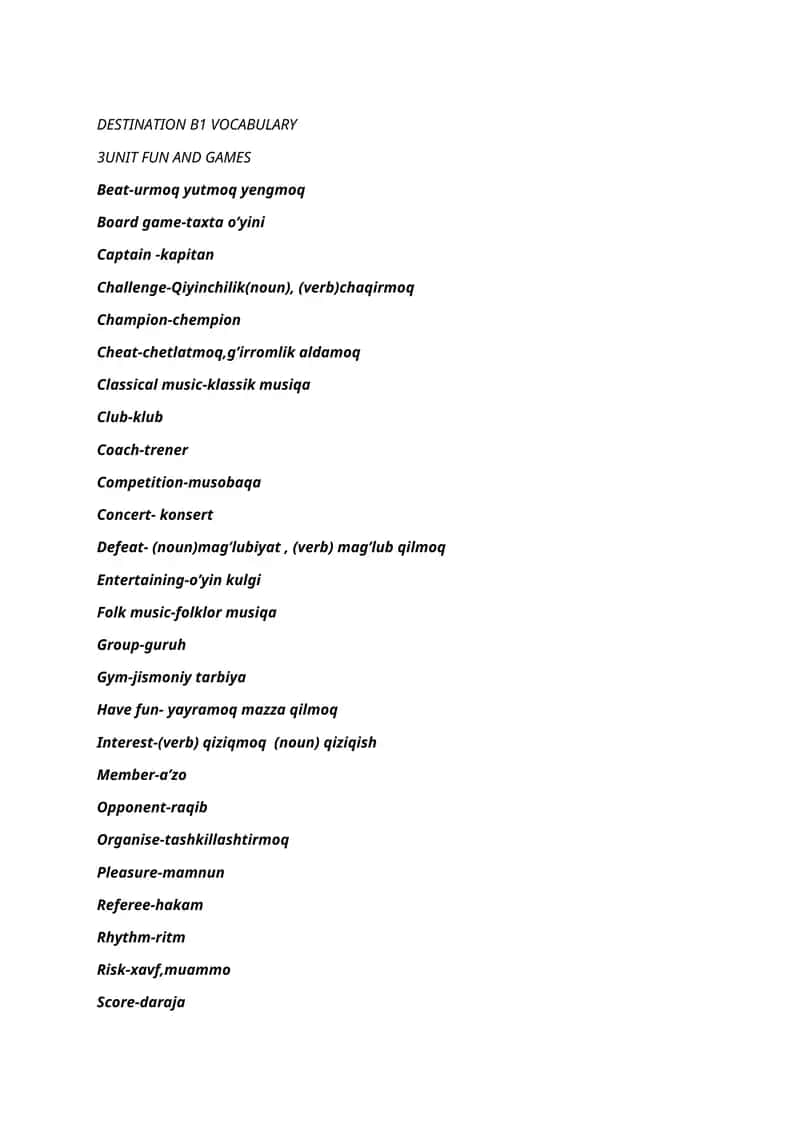DESTINATION B1 VOCAB 1
