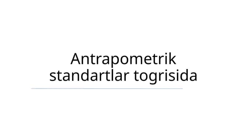 Antropometrik standartlar 1