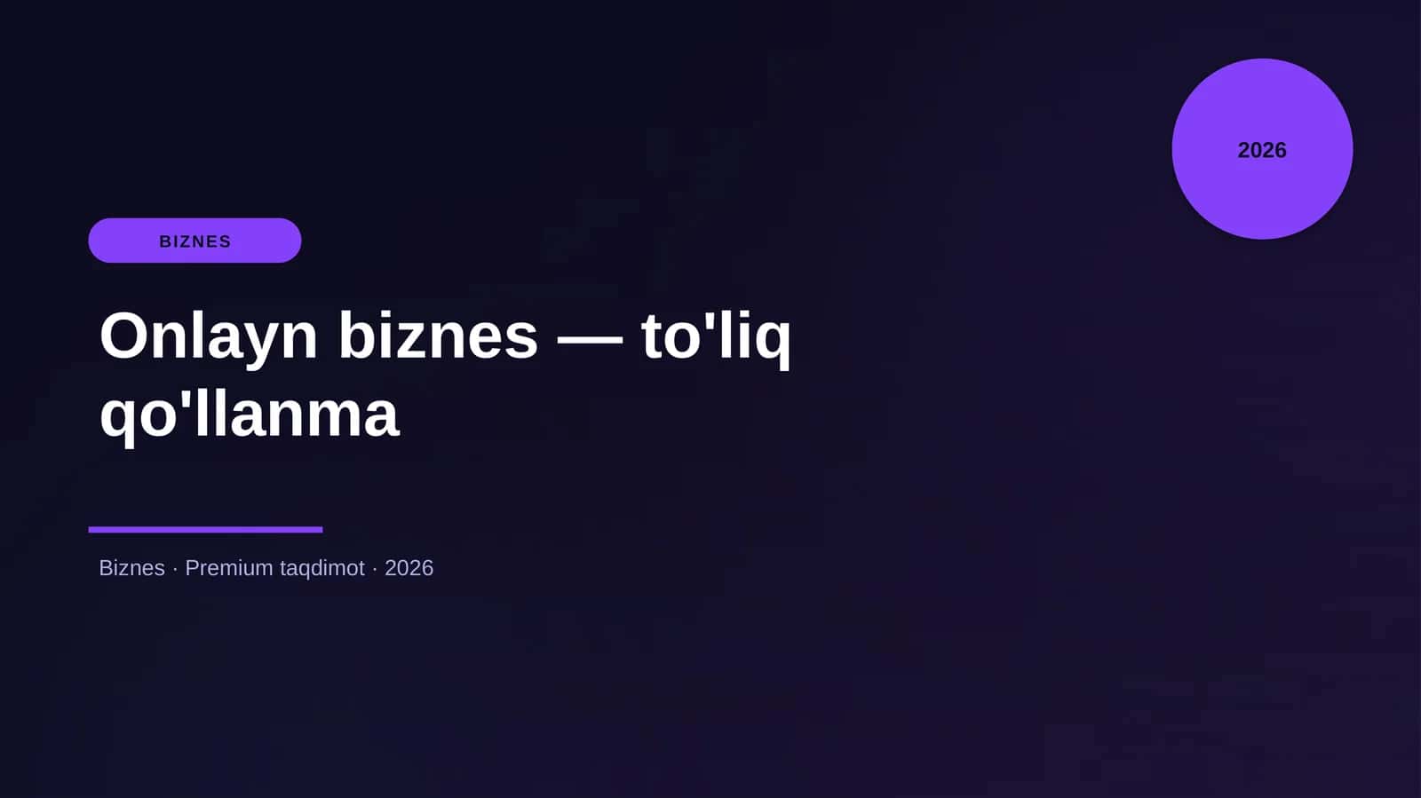 Onlayn biznes — to'liq qo'llanma 1