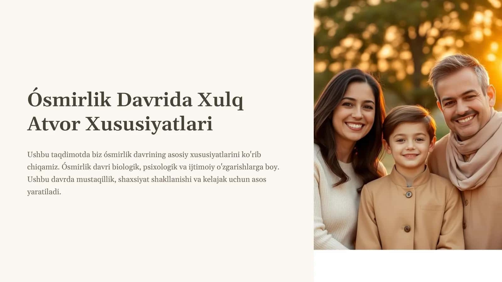 Ósmirlik Davrida Xulq Atvor Xususiyatlari 1