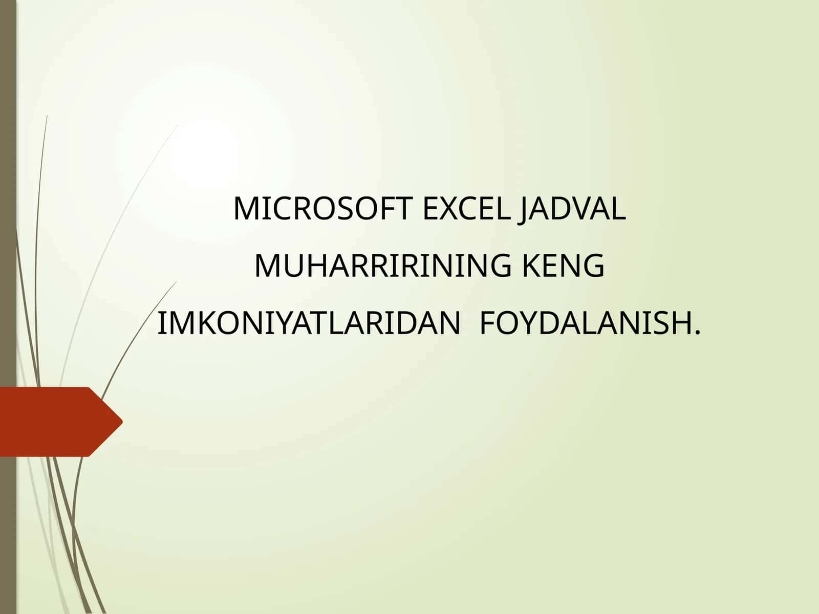 MICROSOFT EXCEL JADVAL MUHARRIRI 1