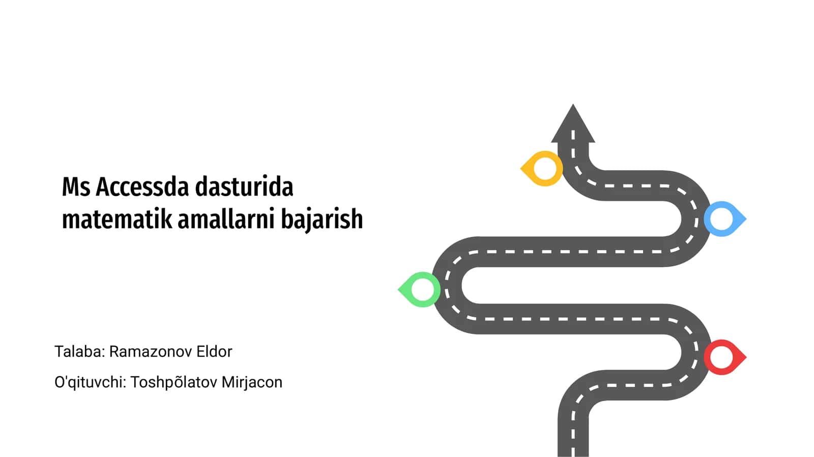 Ms Accessda dasturida matematik amallarni bajarish 1