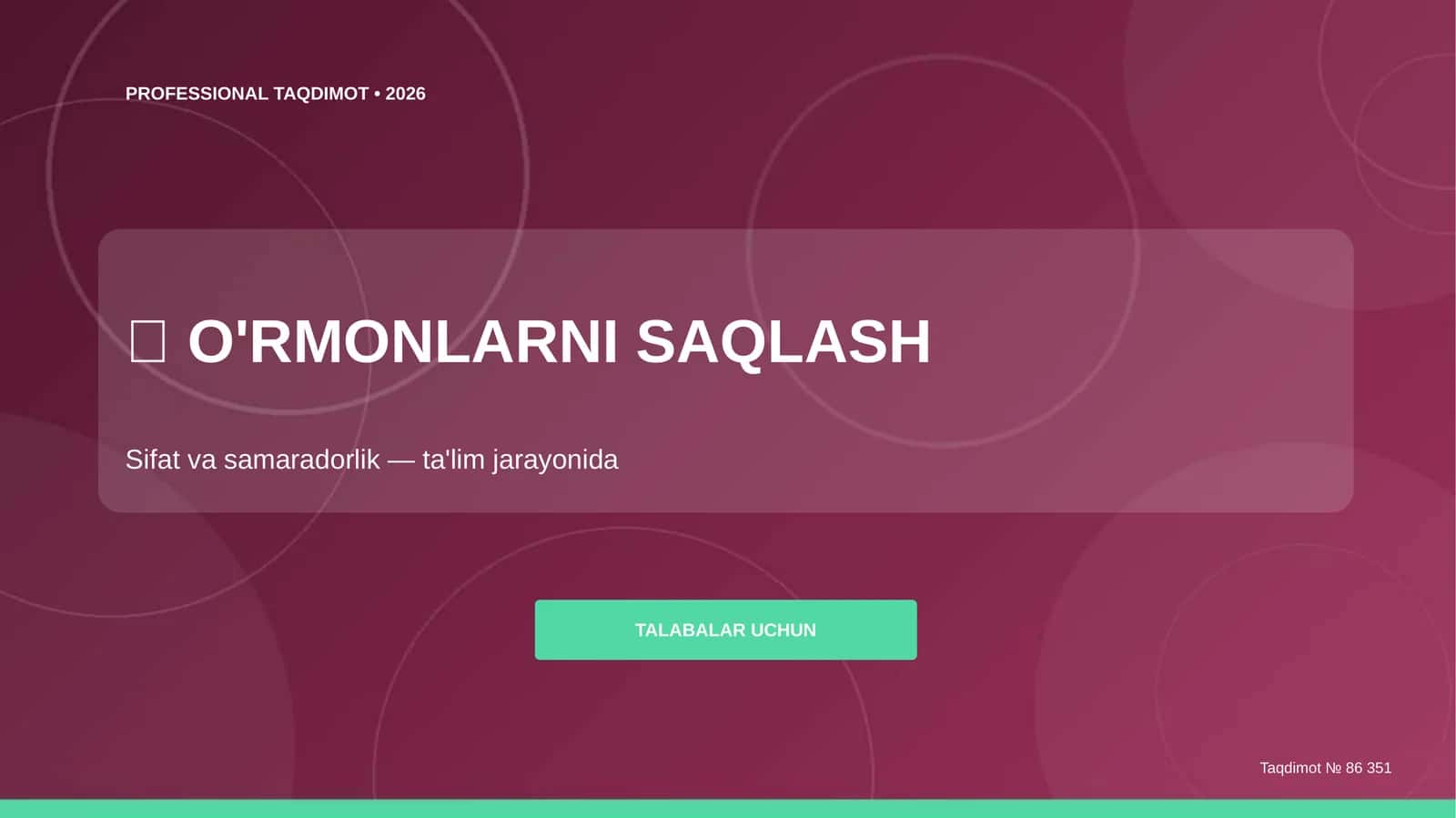O'rmonlarni saqlash: sifat va samaradorlik 1