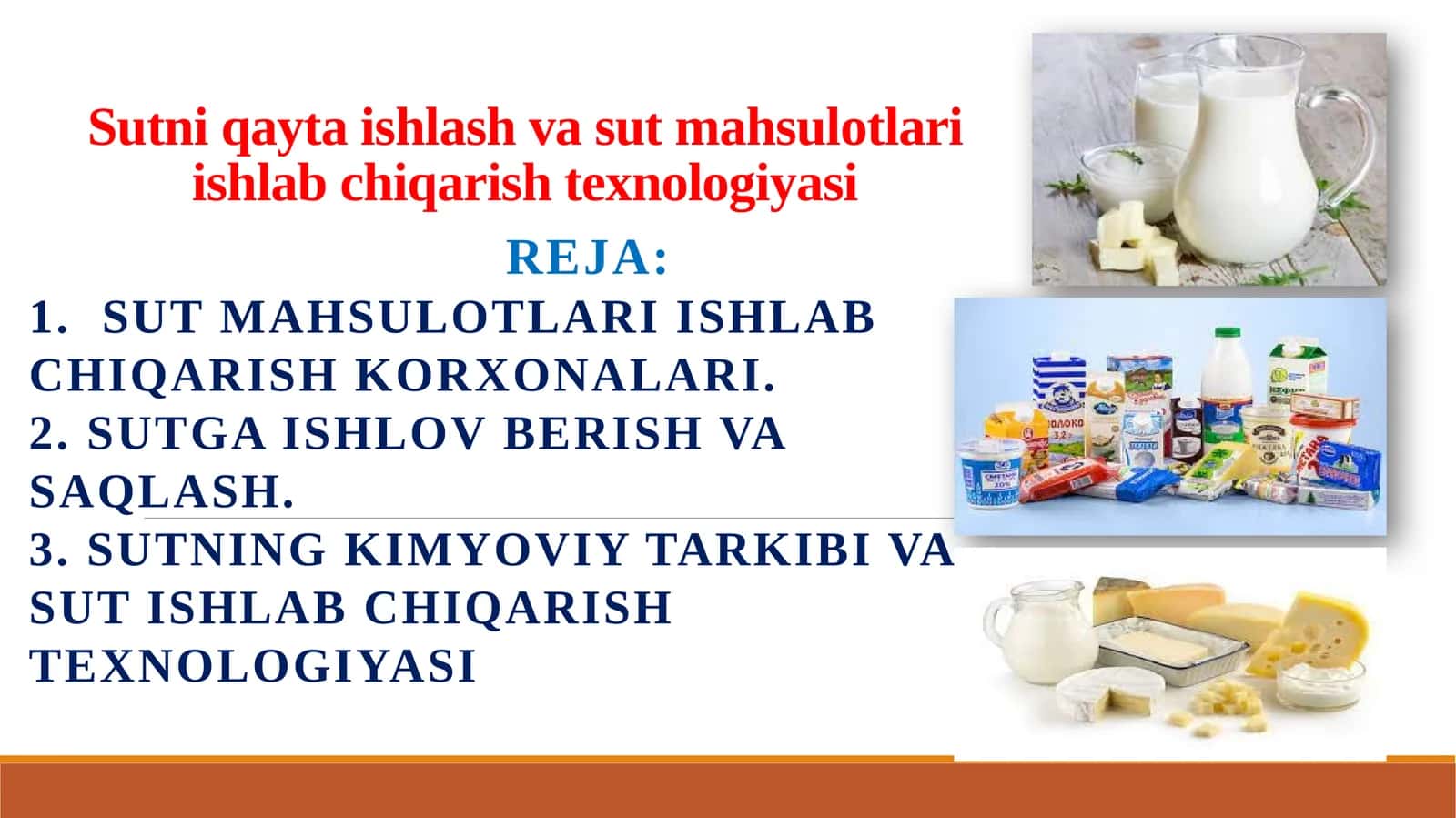 Sutmahsulotlariishlab chiqarish texnologiyasi 1