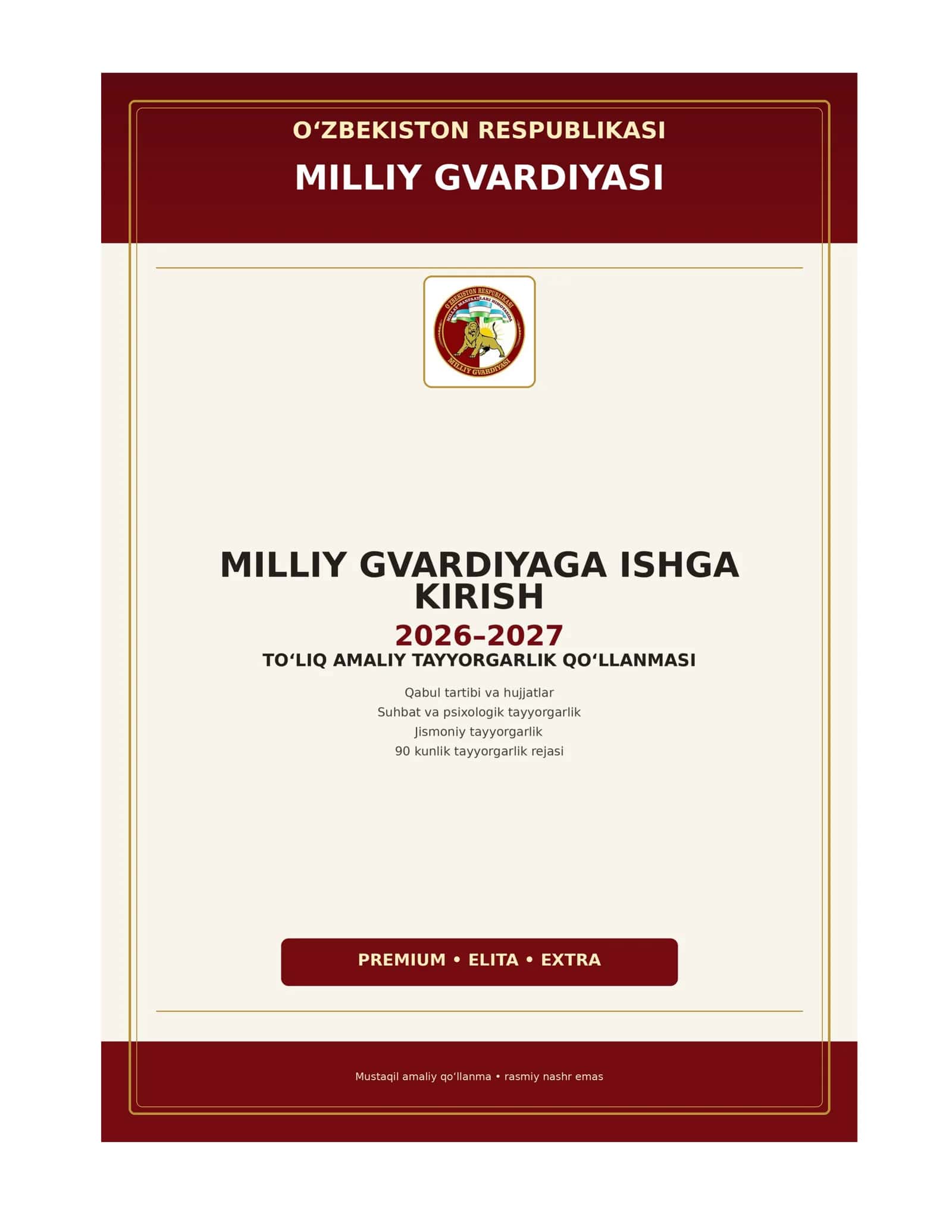 Milliy Gvardiyaga ishga kirish 2026-2027 QO'LLANMA 1