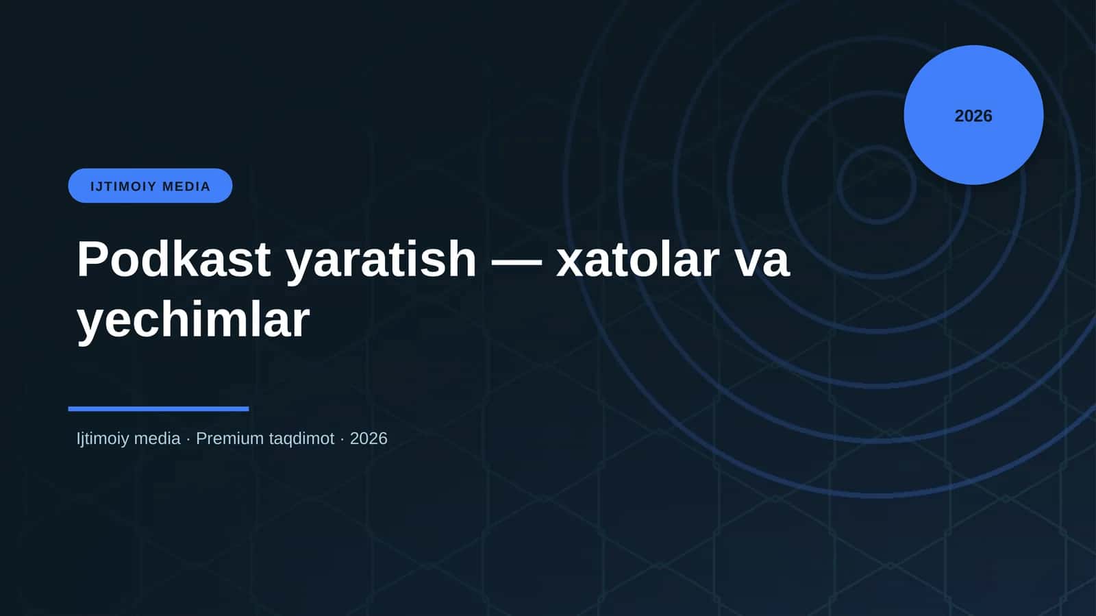 Podkast yaratish — xatolar va yechimlar 1
