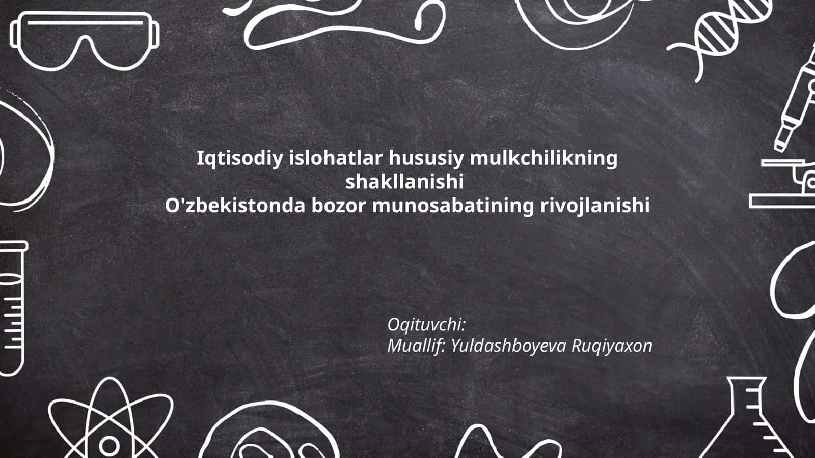 Iqtisodiy islohatlar hususiy mulkchilikning shakllanishi 1