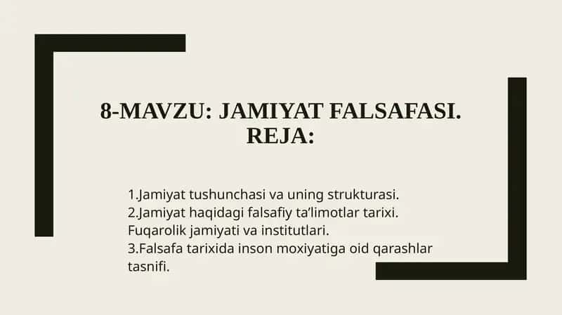 Jamiyat falsafasi 1