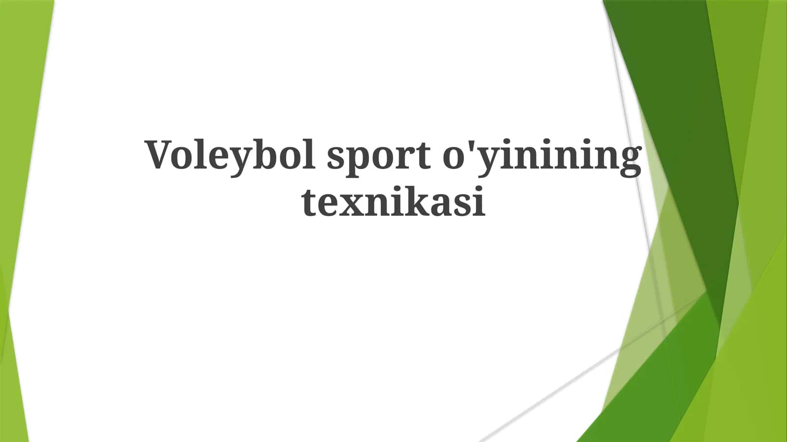 Voleybol sport o'yinining texnikasi 1