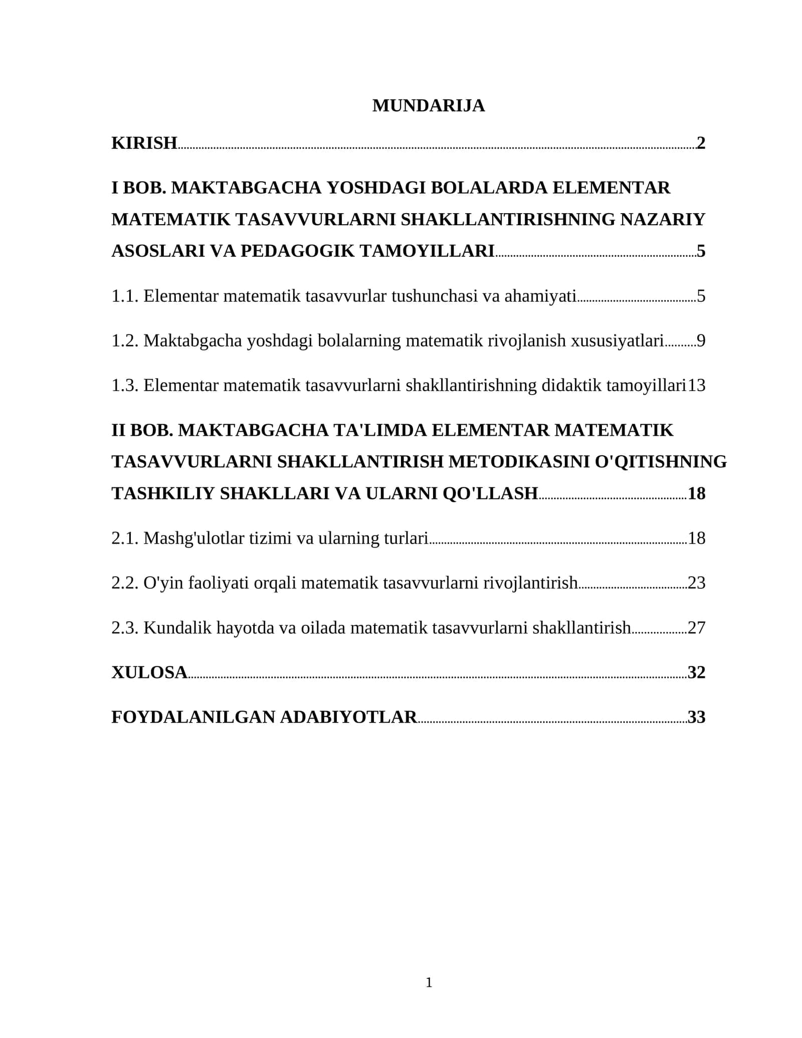 MAKTABGACHA YOSHDAGI BOLALARDA ELEMENTAR MATEMATIK TASAVVURLARNI SHAKLLANTIRISHNING NAZARIY ASOSLARI VA PEDAGOGIK TAMOYILLARI 1