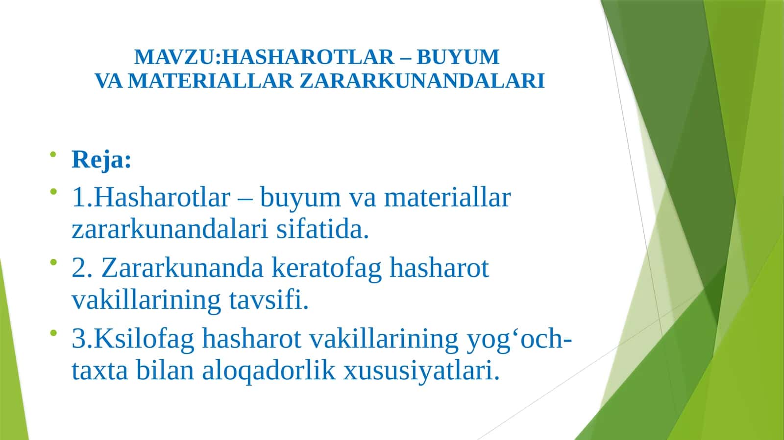HASHAROTLAR – BUYUMVA MATERIALLAR ZARARKUNANDALARI 1