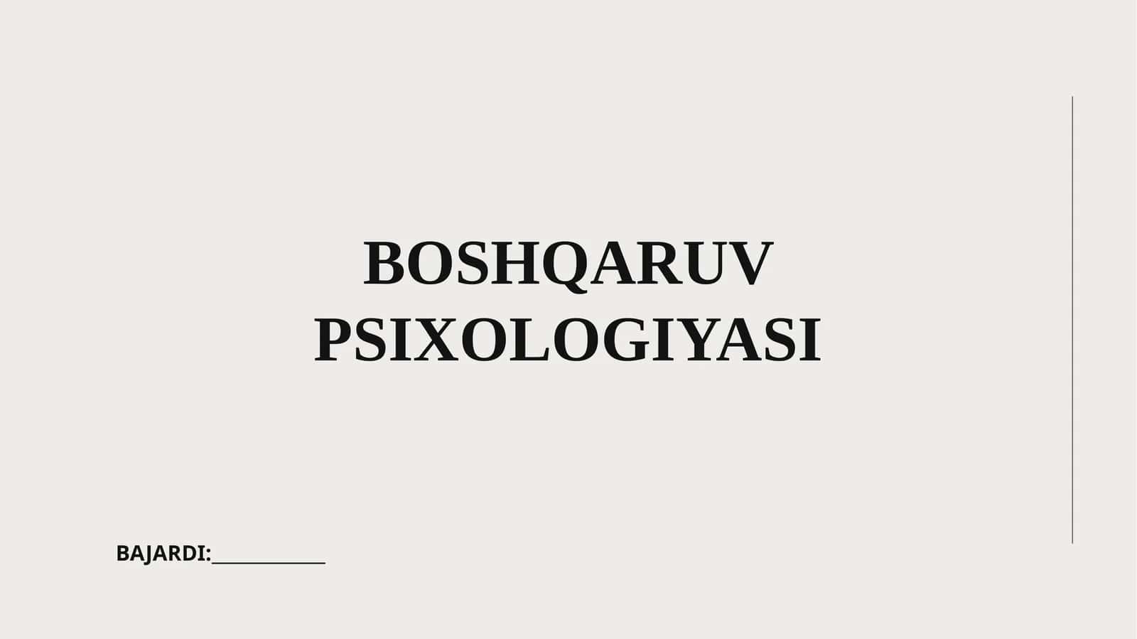 BOSHQARUV PSIXOLOGIYASI 1