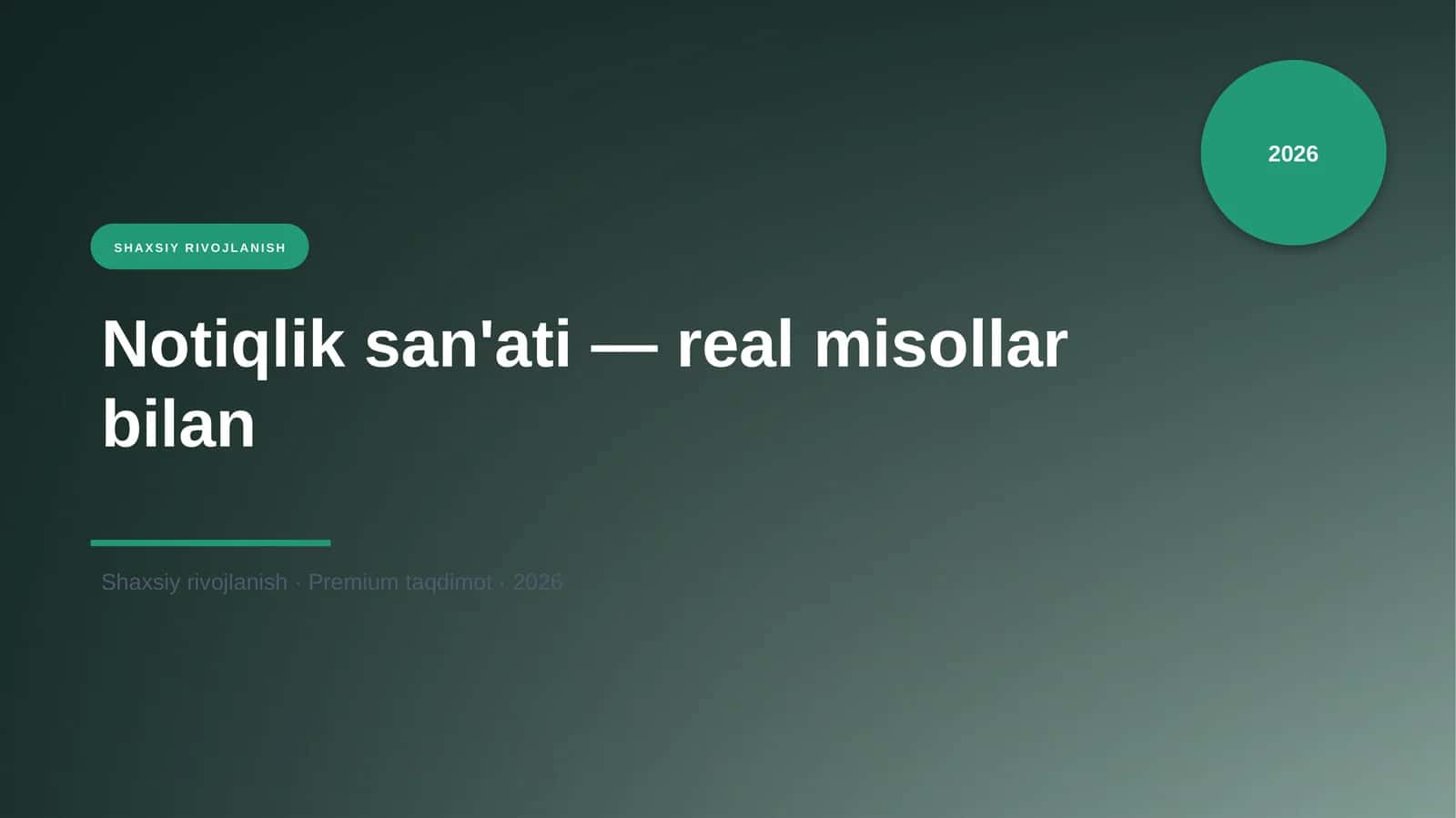Notiqlik san'ati — real misollar bilan 1
