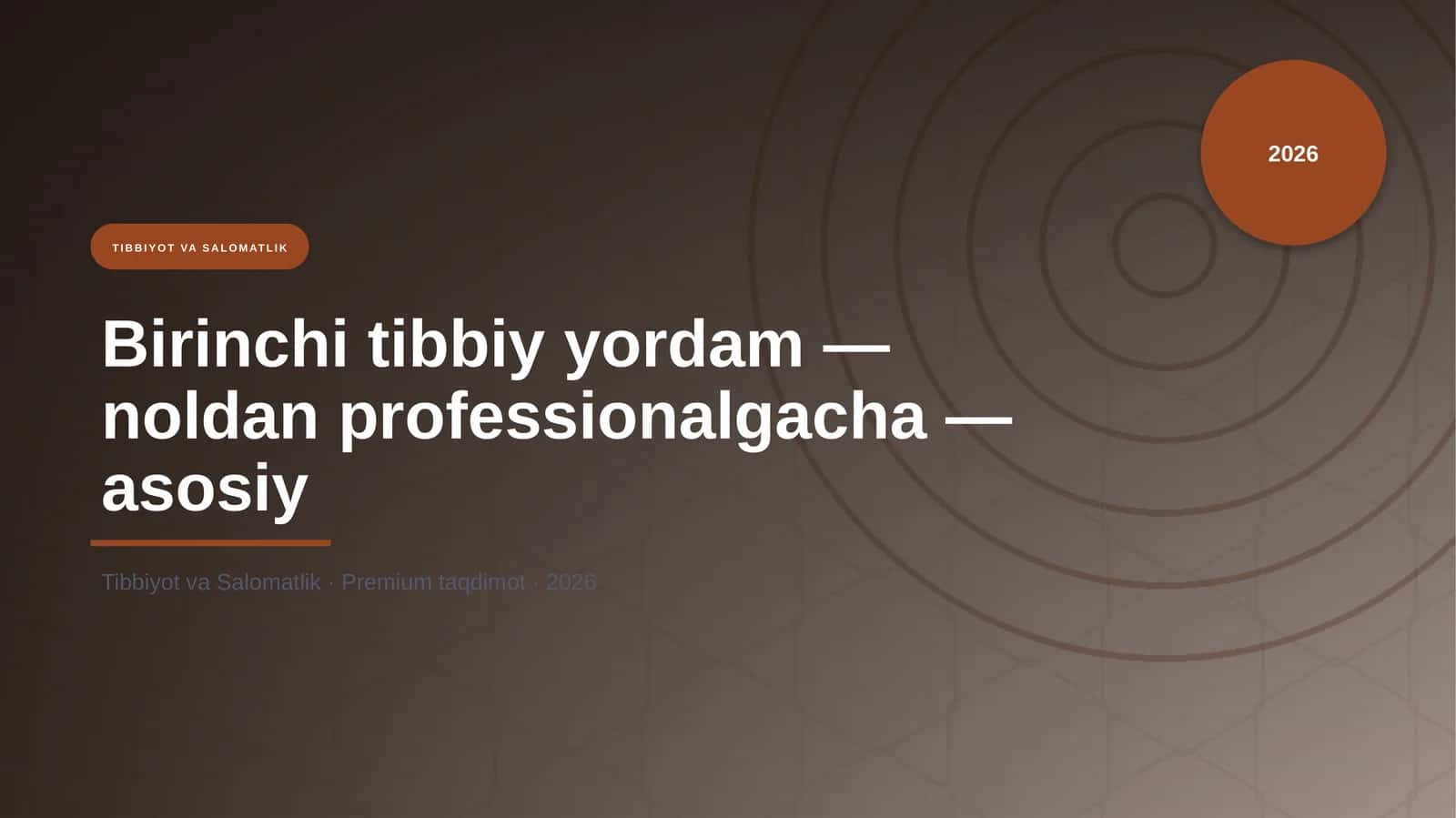 Birinchi tibbiy yordam — noldan professionalgacha — asosiy 1
