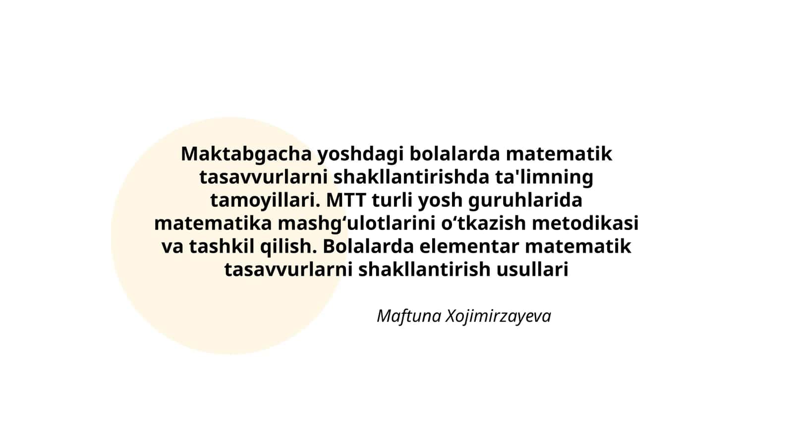 Maktabgacha yoshdagi bolalarda matematik tasavvurlarni shakllantirishda ta'limning tamoyillari 1
