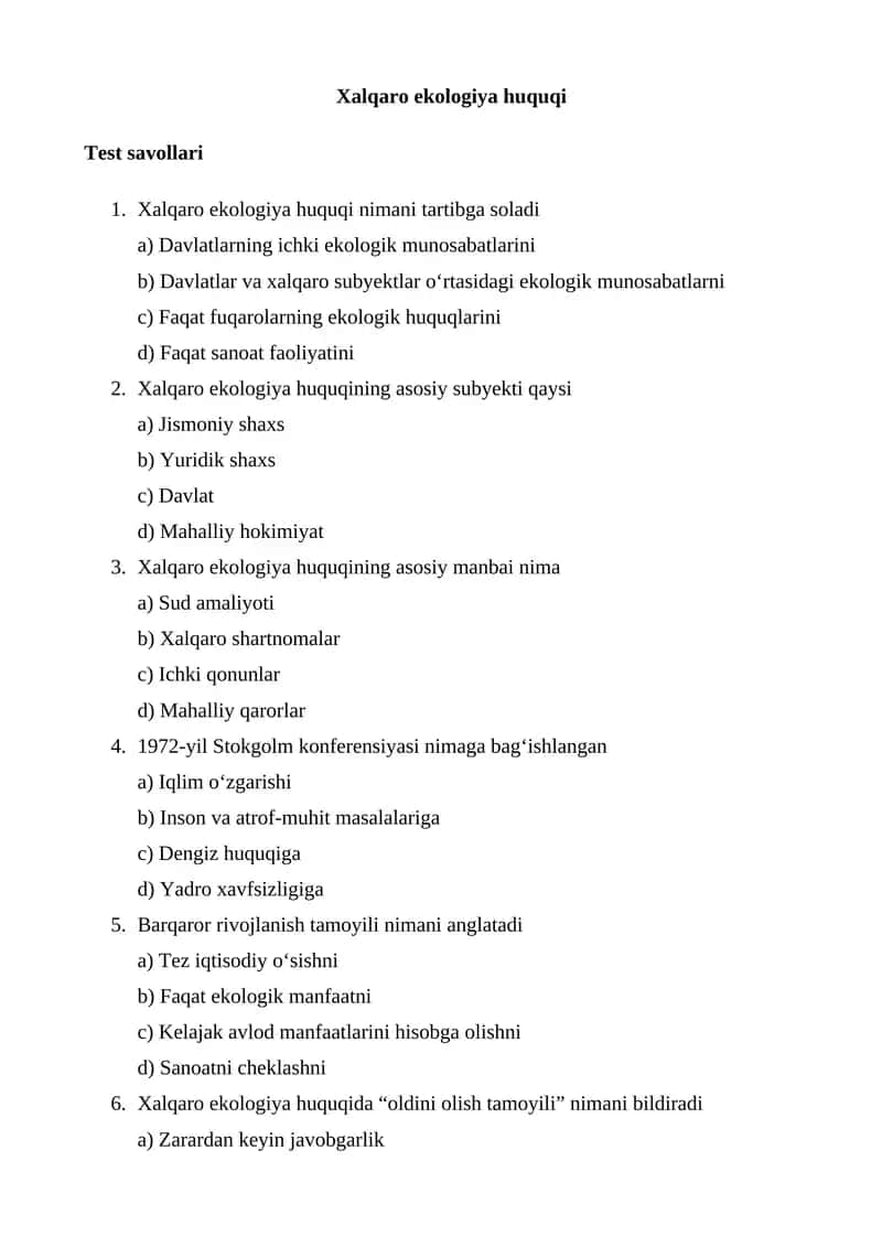 Xalqaro ekologiya huquqi 1