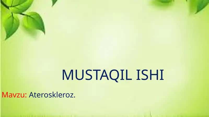 Ateroskleroz. 1