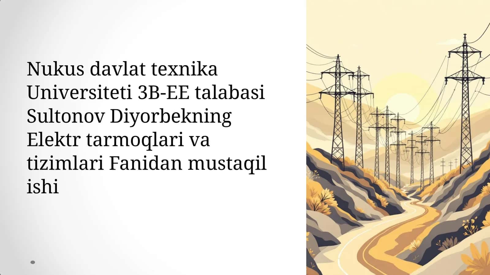 Elektr tarmoqlari va tizimlari fanidan mustaqil ishi: Semitrik rejimda kuchlanishni rostlash 1
