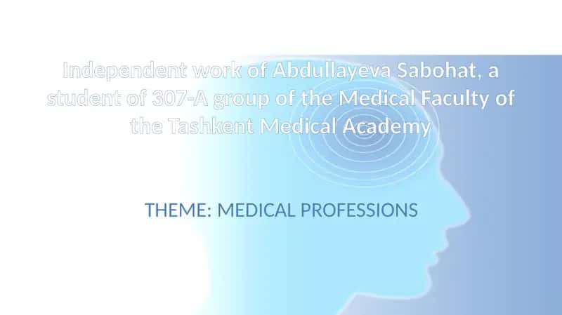 MEDICAL PROFESSIONS 1
