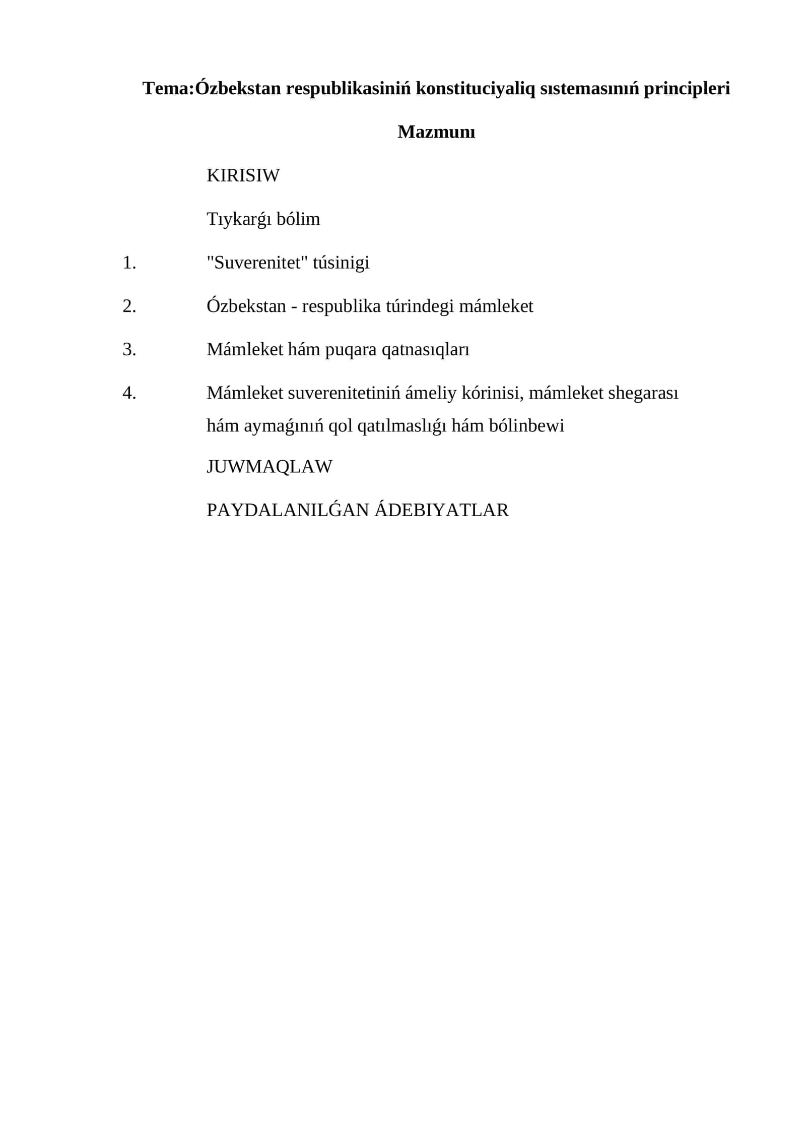 Ózbekstan respublikasiniń konstituciyaliq sıstemasınıń principleri 1