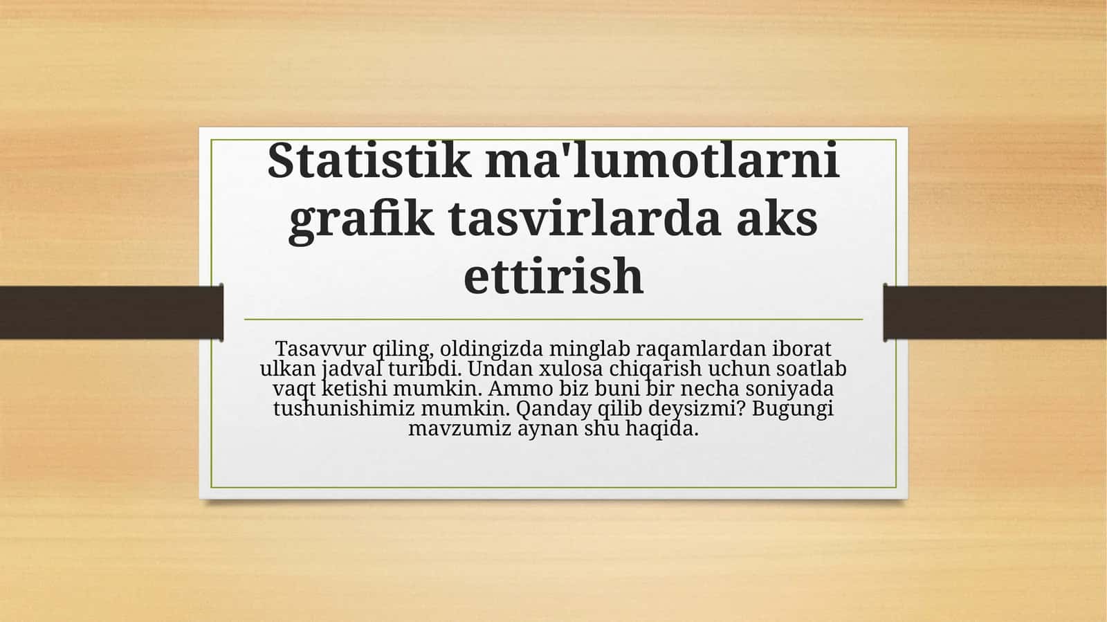 Statistik ma'lumotlarni grafik tasvirlarda aks ettirish 1