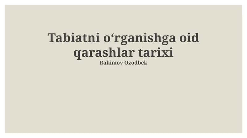 18-asr tabiatshunosligi va tabiiy tarix 1